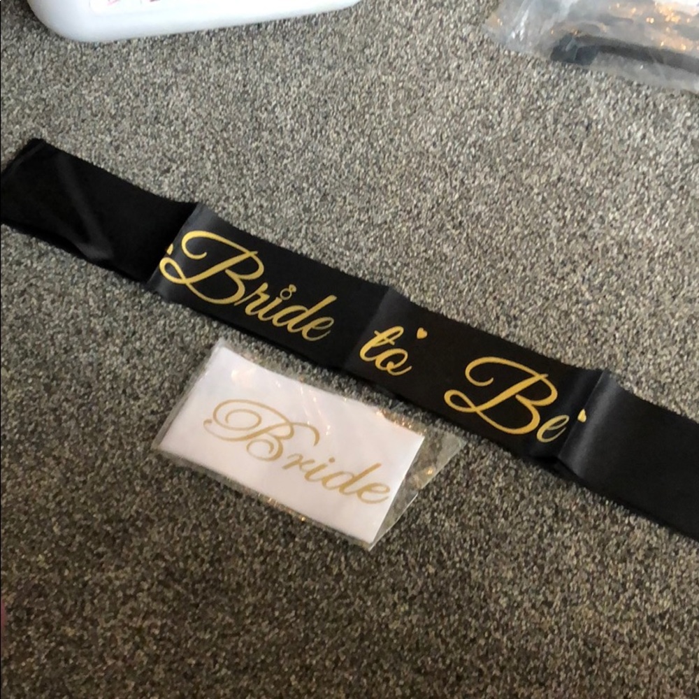Black and white “bride to be” sashes. New.